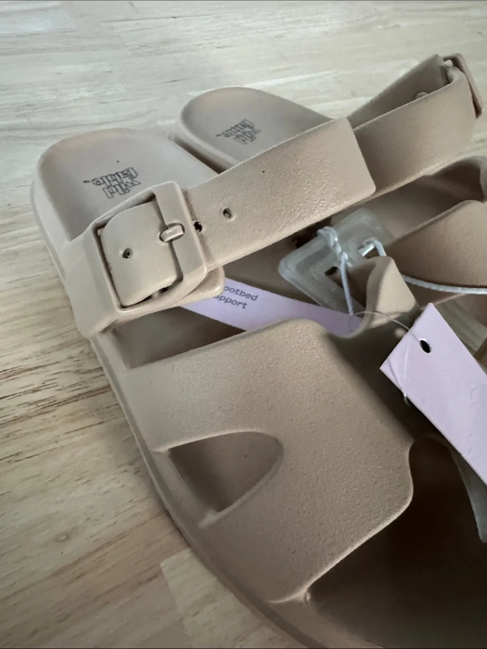 wild fable Neutral Beige Double-Strap Slide Sandals NWT
